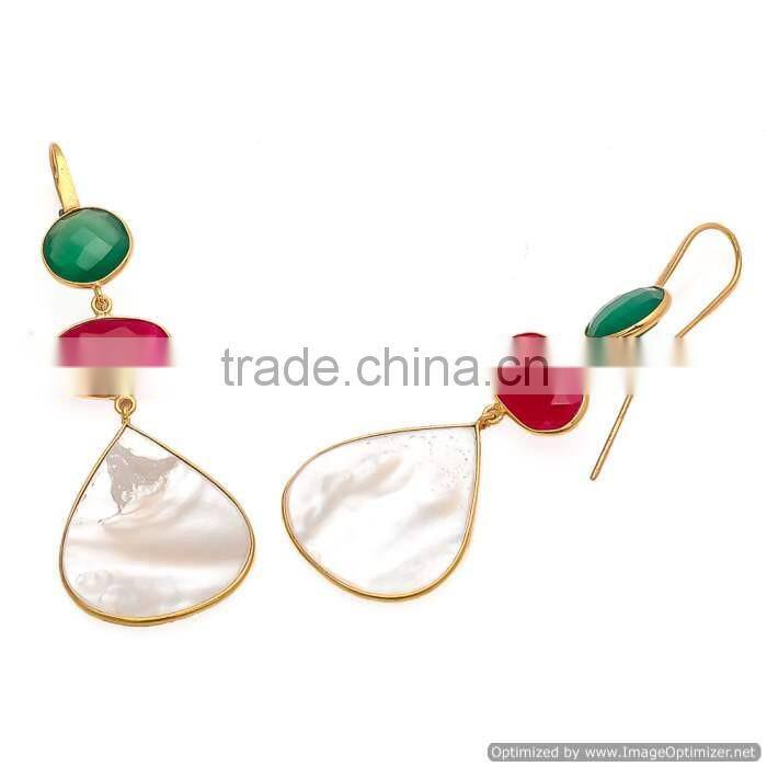 925 Sterling Silver Pearl Earrings, Fashionable Bezel Earrings