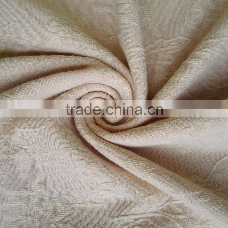 Wept knitted polyester cotton elastane floral jacquard fabric wholesale