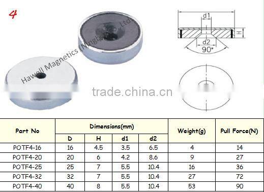 8'' Inch Channel Magnet Assembly Cup Shape magnet