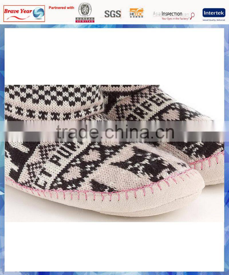 Jacquard owl pattern italian winter boots /long boot women