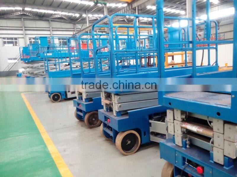 battery power 6m lift height electric mobile scissor lift