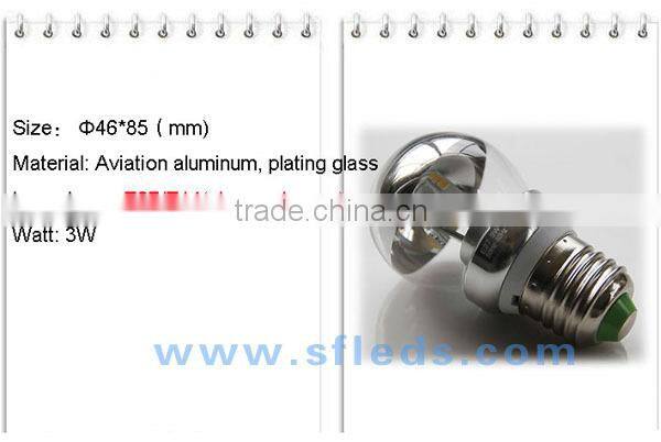 Shadowless oral 3W 5W brightness control smd warm white glass body E27/E26/B22 LED Bulb light