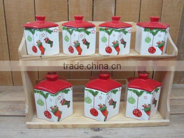 new christmas ceramic salt and herb shaker