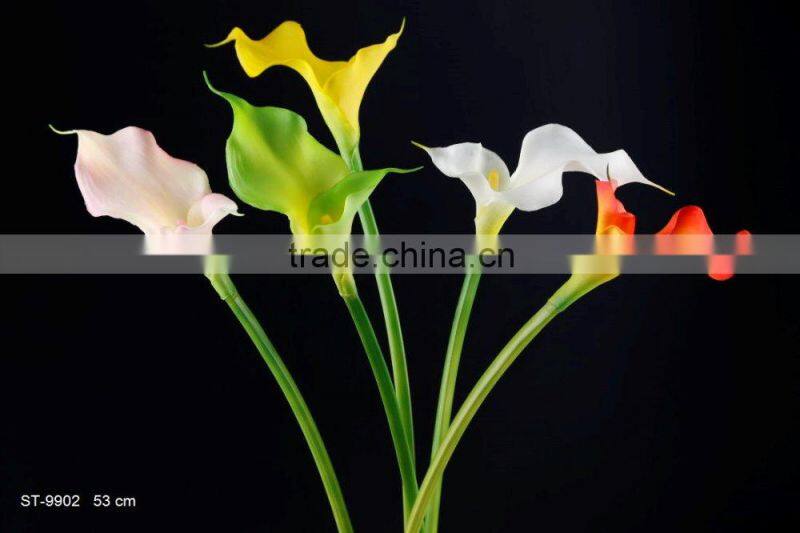 61 cm PVC Real Touch Tulip Spray with 3 Leaves Artificial Flower