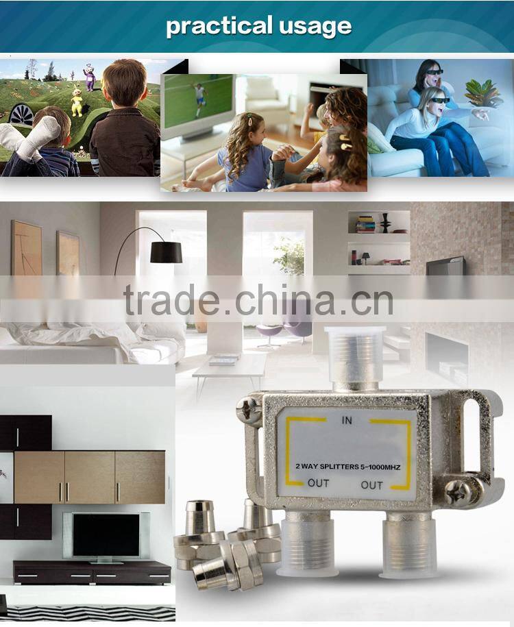5-1000MHz Indoor cable tv splitter 2 way splitter
