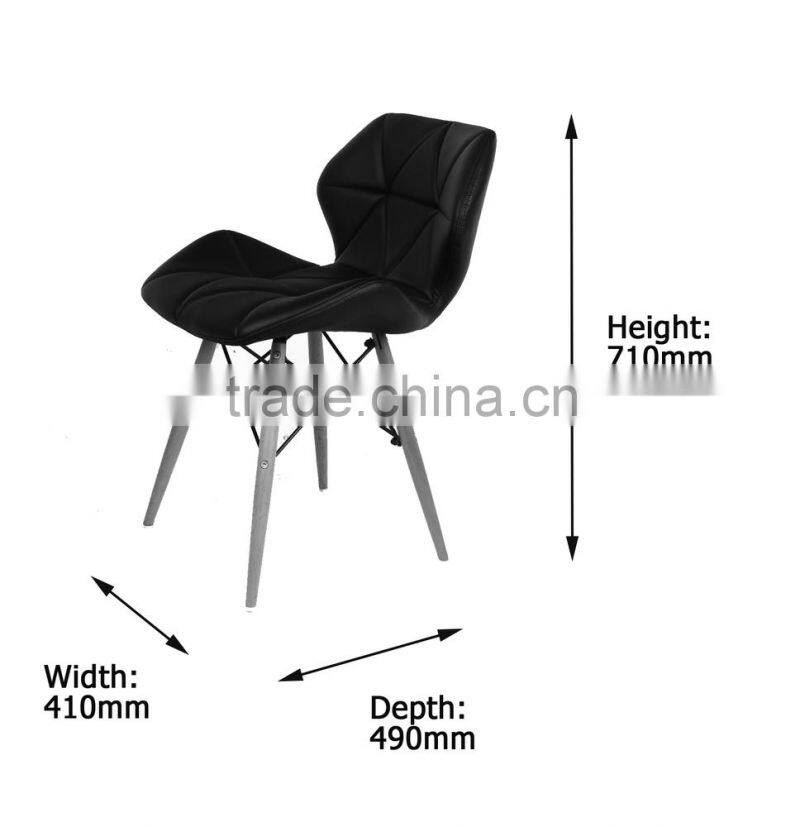 Black white leather modern restaurant chair