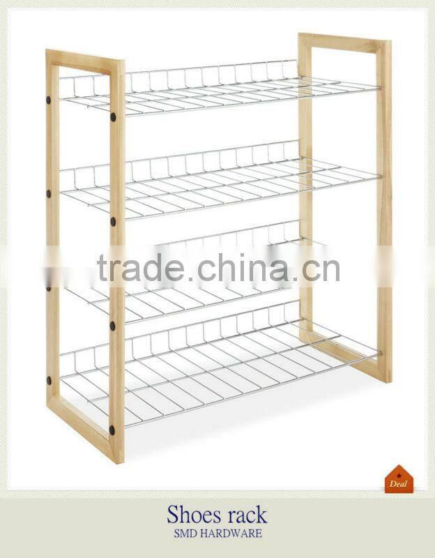 4 Tier iron and wooden shoes rack