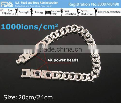 Noproblem P049 FDA power therapy health germanium titanium sports energy man bangle