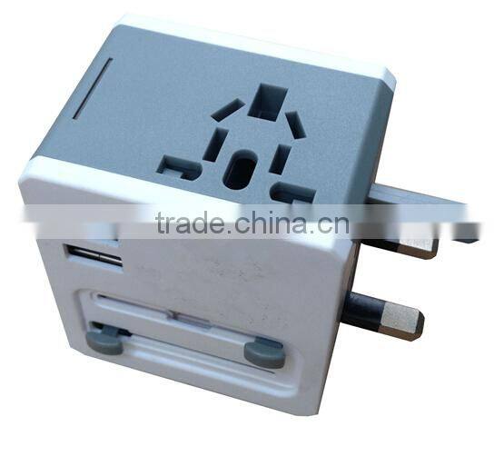 Multi purpose international universal travel adapter plug with USA/Australia/Europe/UK worldwide plugs with usb