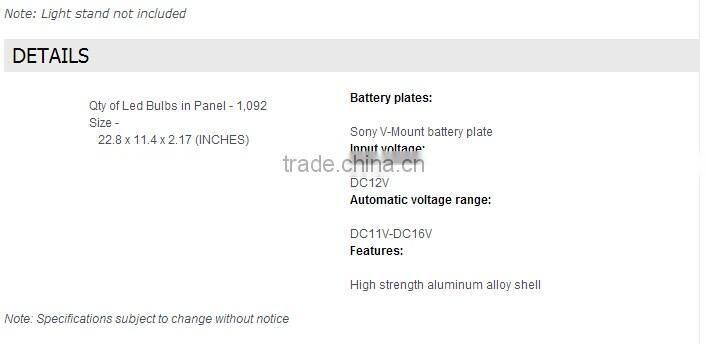 CAME-TV 1092B Bi-Color LED Panel Lights studio video lighting