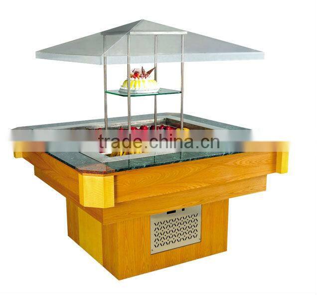 Glass door salad bar refrigerated display salad bar