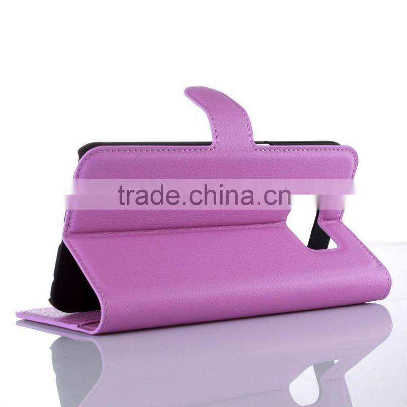 Hot Selling Ultra Thin Lichee PU Leather Case Wallet Folio Flip Cover for Samsung GALAXY S7 edge