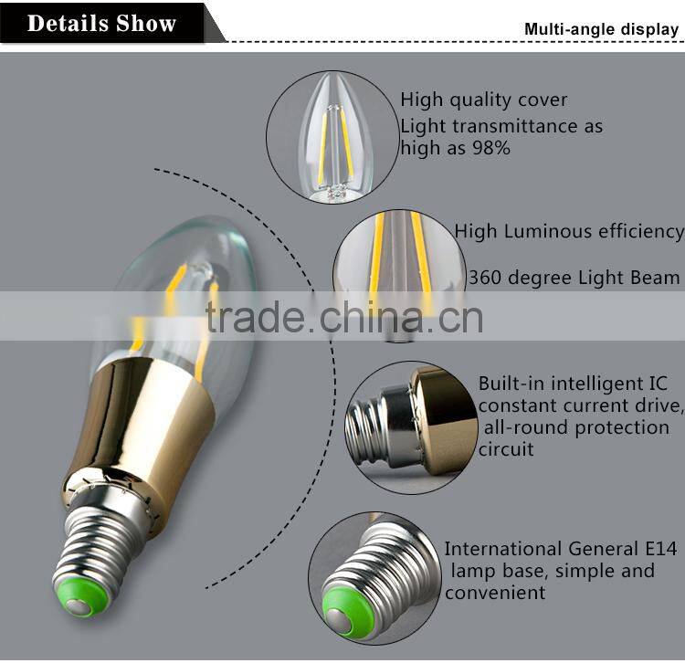 Haining Mingshuai Vintage led filament bulb C35 with plastic light source 2W E14