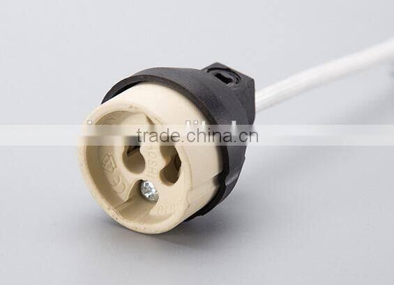black plastic protection end ceramic GU10 light socket quality made factory price ce ul vde