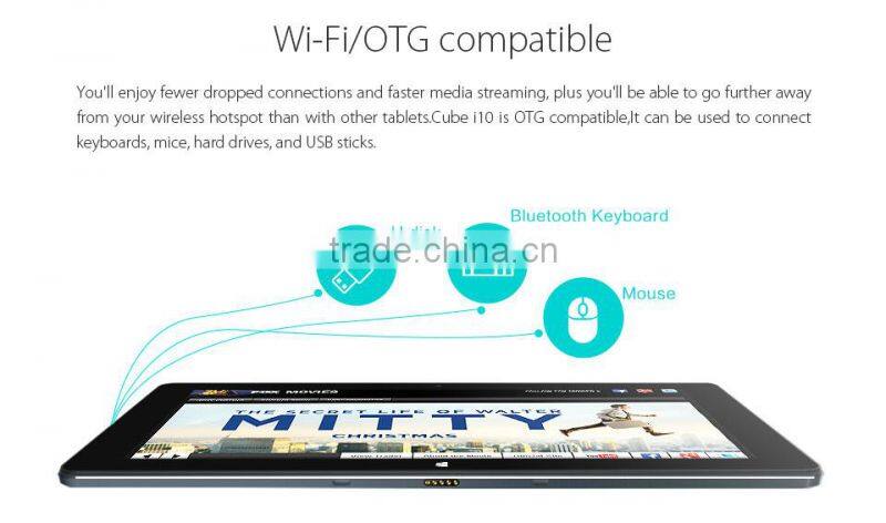 10.6 inch Dual boot Windows10 Android 4.4 Tablet pc CUBE I10