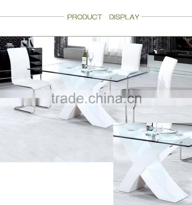 Modern Design MDF Dining Table With Tempered Glass