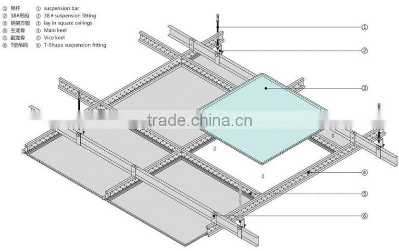 Lay in aluminum ceiling drywall 595 * 595 * 8mm