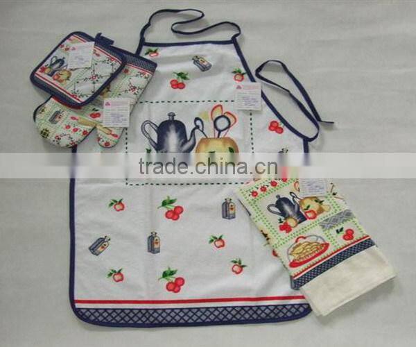 Customized printed long waist cotton adult apron wholesale