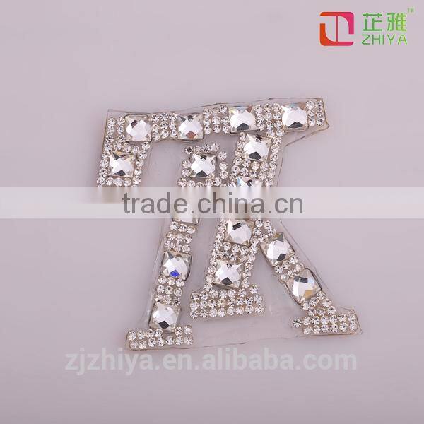 Wholesale colorful rhinestone decorative iron letters