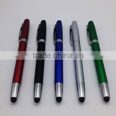 spray paint colored barrel, wide chrome ring with hollow out clip,twist touch pen
