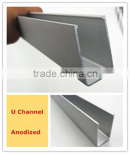 6000 Series Silver Anodized U Channel Aluminum Extrusion Profile