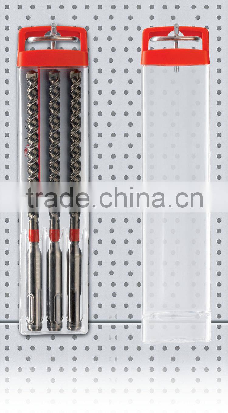 PP transparent PVC clear visible or PE colored plastic packaging box for drill bit security Rose Box BR