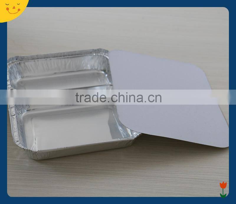 Household 2- compartments disposable aluminium foil food tray for sale