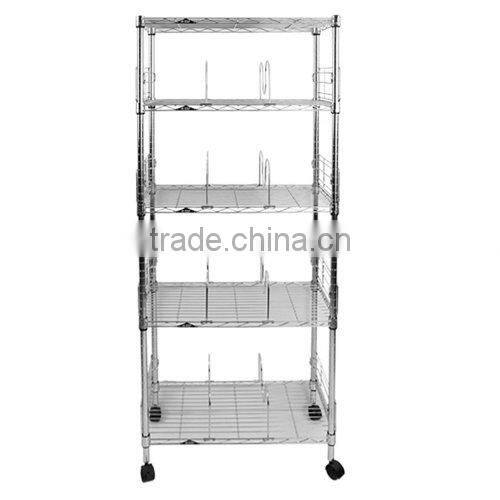 5 layer metal Wire bookcase