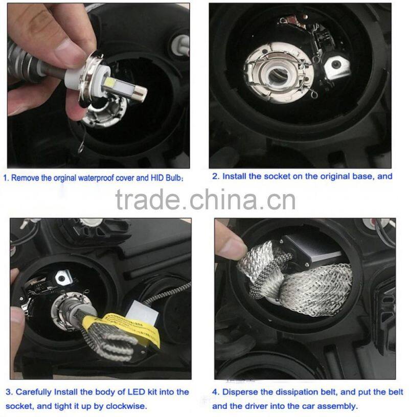 Hot Selling IP68 6000K 45W High Power Car LED Headlight H1,H3, H4, H7, H8, H9,H11,9005, 9006,9012