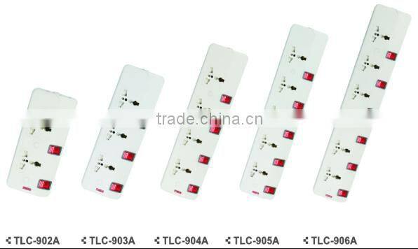 2/3/4/5/6 Individual Switch ABS plastic 250V TLC-902 power extension socket