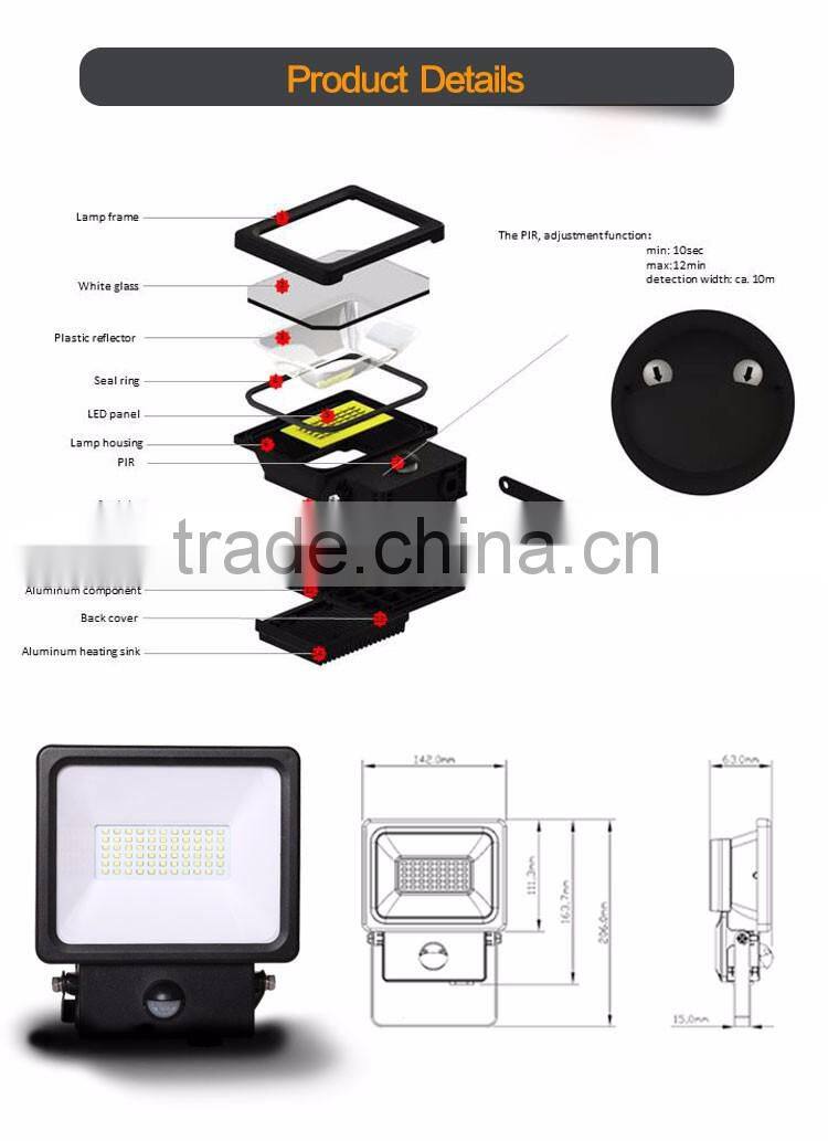 High bright 20W Sensor LED Floodlight
