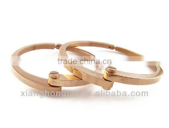 Unisex Personalized Pure Titanium Steel Bangles with Screw
