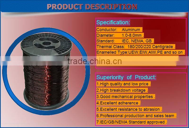 Coated aluminum round electrical wire for generator and motor