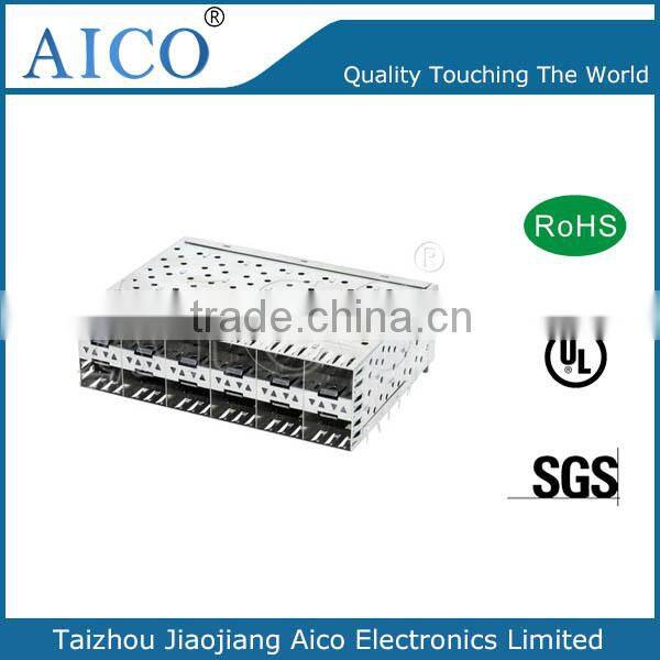 Free Shipping Ganged 2*6 with light pipes sfp cage