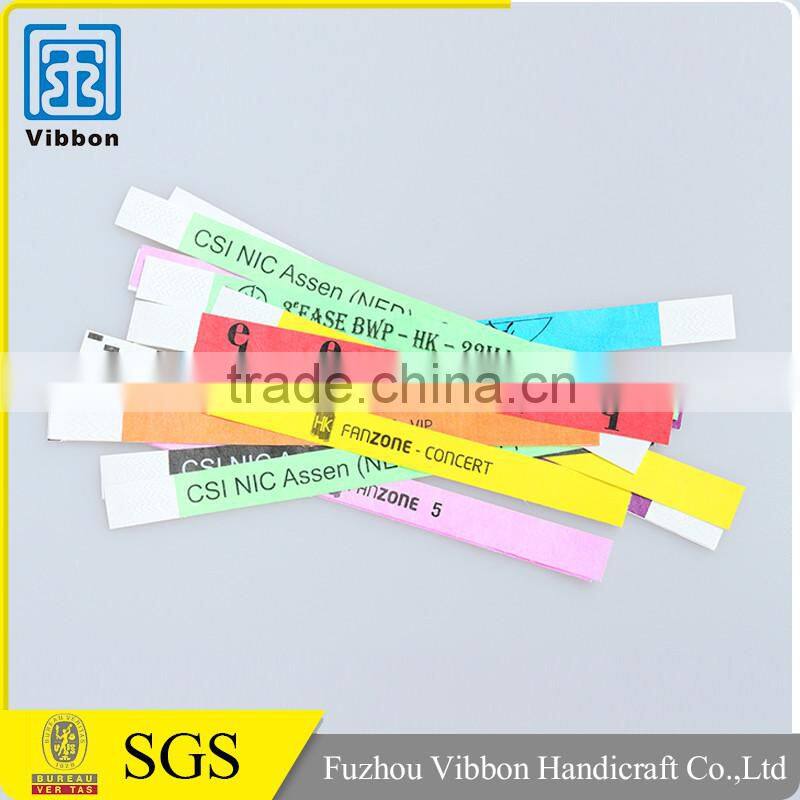 Multicolor promotional paper tyvek wristband for events