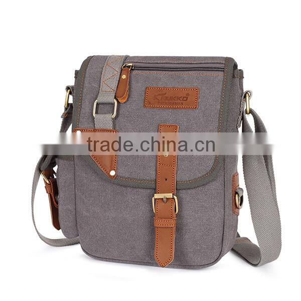 Guangzhou Factory Wholesale Men Canvas Shoulder Bag,Canvas Cross Body Bag
