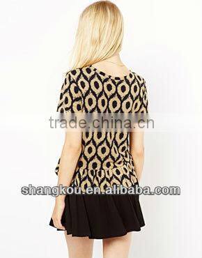 ODM&OEM manufactures fashion designer Apparel in china Printed Tops shkz 175