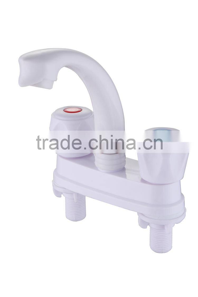 Inexpensive White Single cold Double plastic Basin faucet
