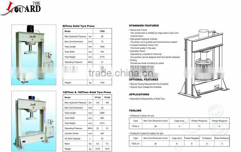 imprensa pneu Tyre Press200 ton, Solid Tire Press Reifenpresse