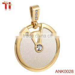 Genuine stingray leather and stainless steel hidden camera pendant fancy pendant designs for girls, big stone pendant design