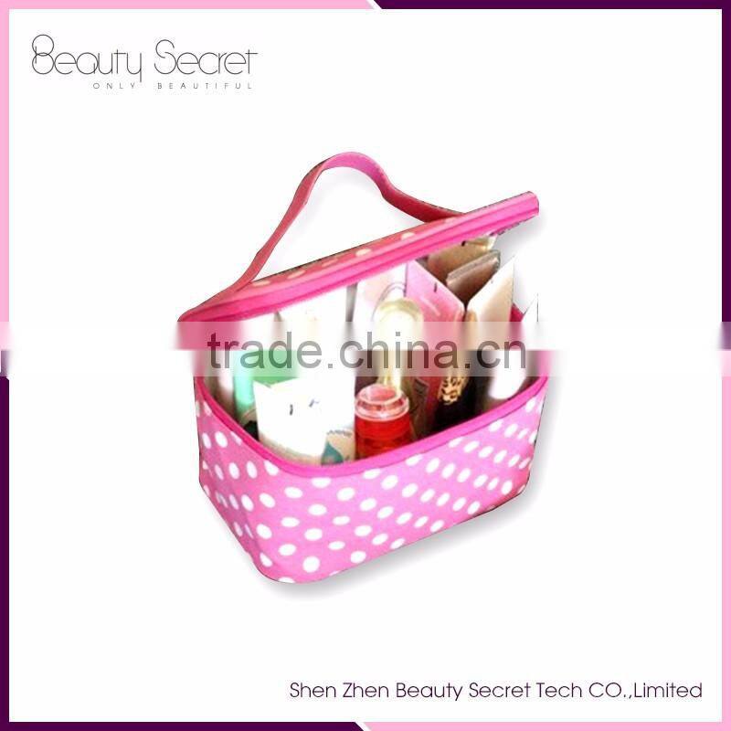 Custom brand logo travel makeup bag cosmetic case for lady women