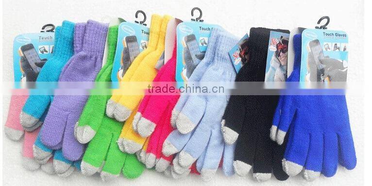 2014 Winter Unisex Men Women Magic Touch Screen Gloves Stretchy Soft Warm Winter Wool Gloves Mittens For Smartphone Mobile Phone