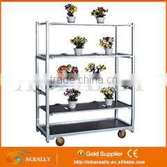 2016 Chinese newly design supermarket basket with wheels shopping cart cost for sale