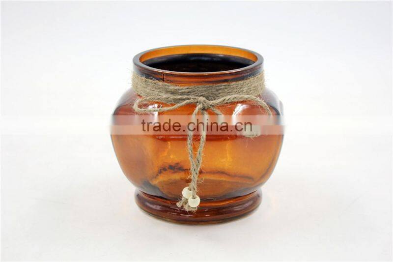 machine made glass pillar candle holder