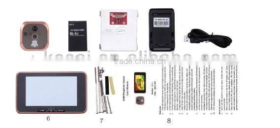 5" TFT Touch panel digital door peephole viewer with GSM mobile communication function GSM peephole viewer