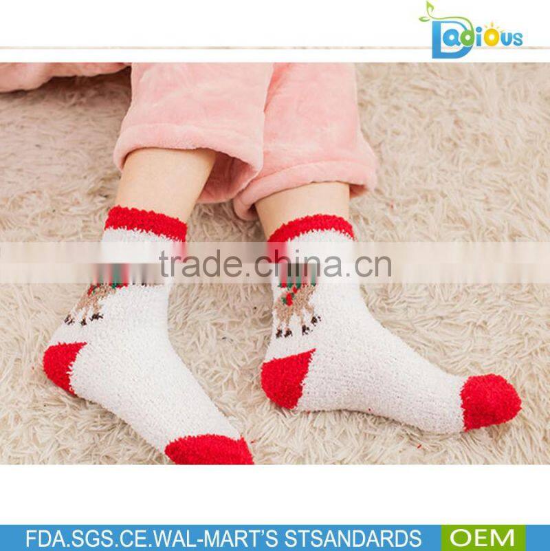 colorful cotton and Coral fleece asian baby christmas socks kids socks child socks