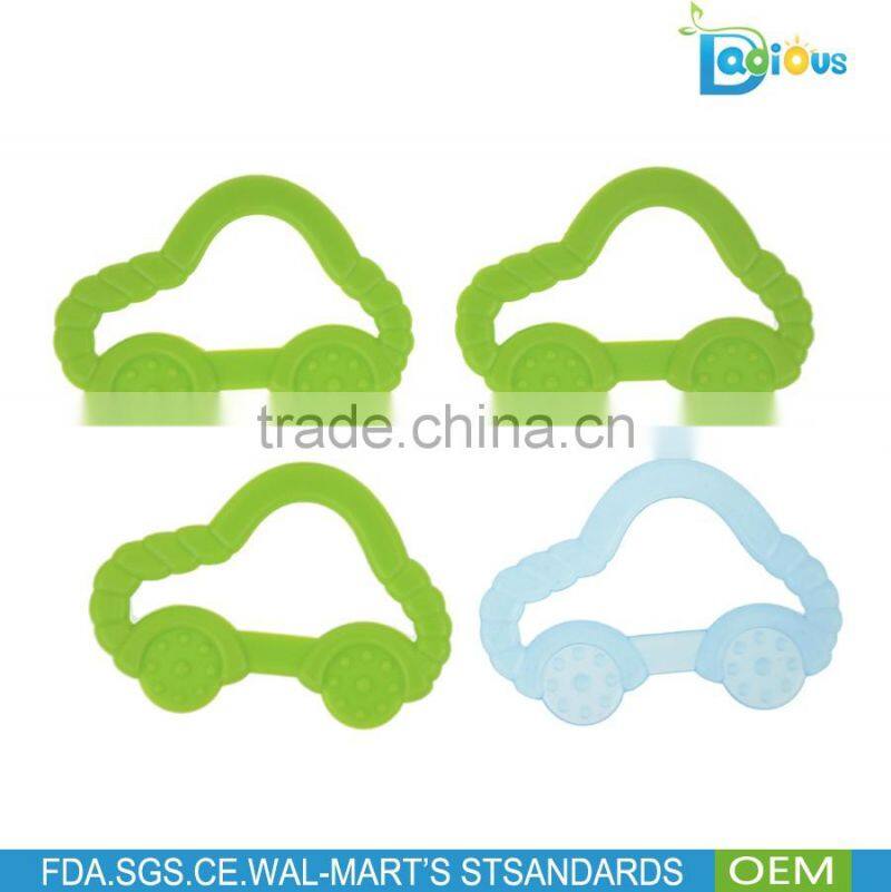 2017 Hot Sale BPA Free Food Grade Silicone Fruit Orange Baby Teether