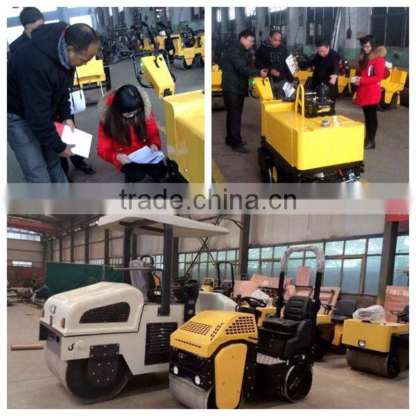 1 ton weight double drum road roller with diesel engine for sale