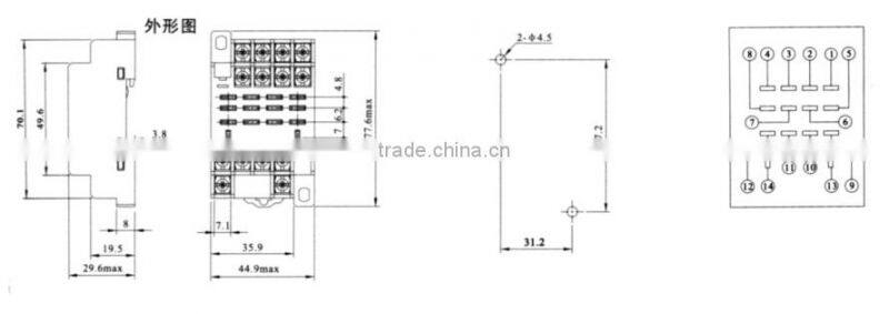 HEIGHT Hot Sale PTF14A-E Relay Socket / 12pin Relay Socket/General relay socket with High Quality Factory Price