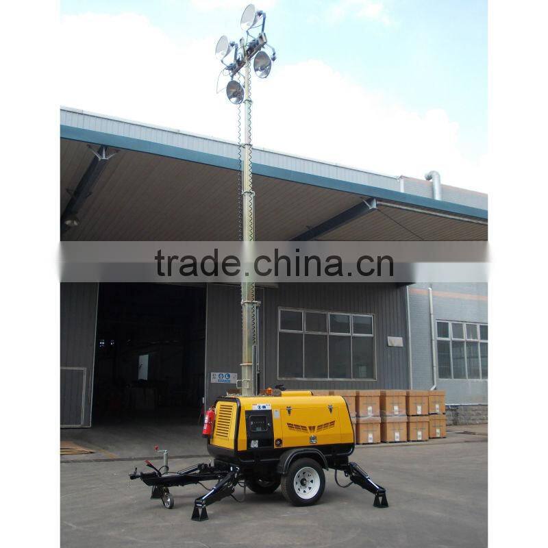 7KVA water cooled diesel trailer tower light generator 4HVP4000